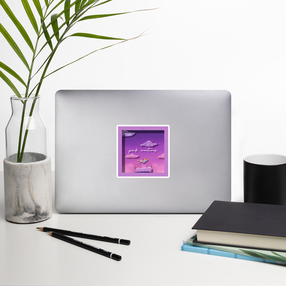 pink creatures album art sticker