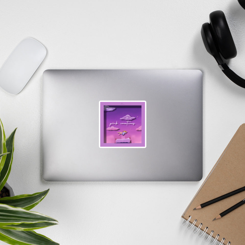 pink creatures album art sticker