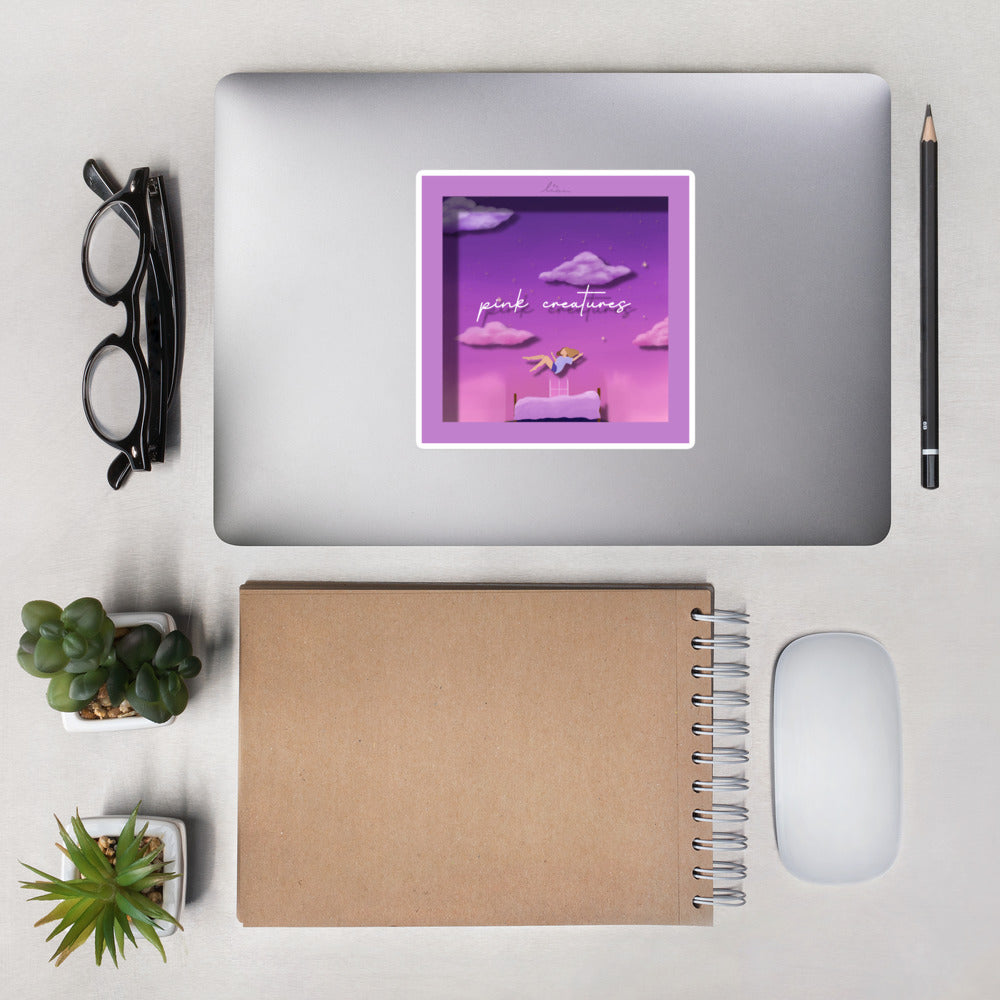 pink creatures album art sticker