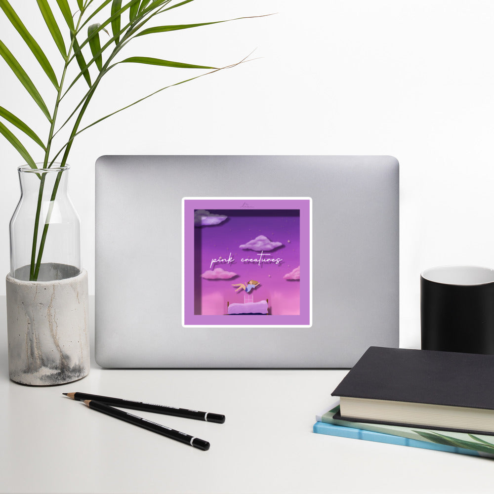 pink creatures album art sticker